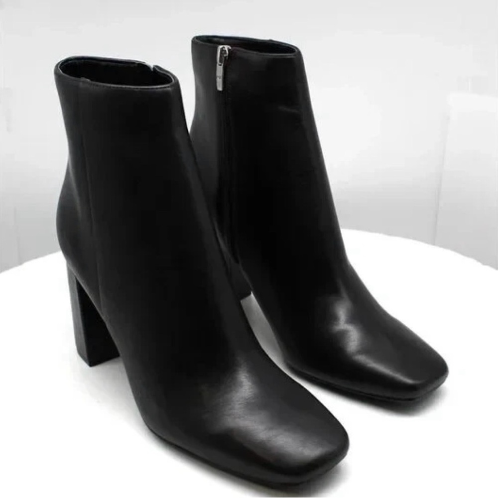 Marc Fisher Ankle Boots 9M Women’s Fellie leather Elegant Black